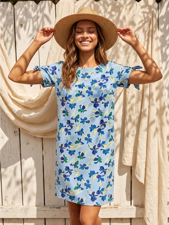 Banana Republic Dresses & Skirts - Banana Republic Blue Floral Short Sleeve Dress